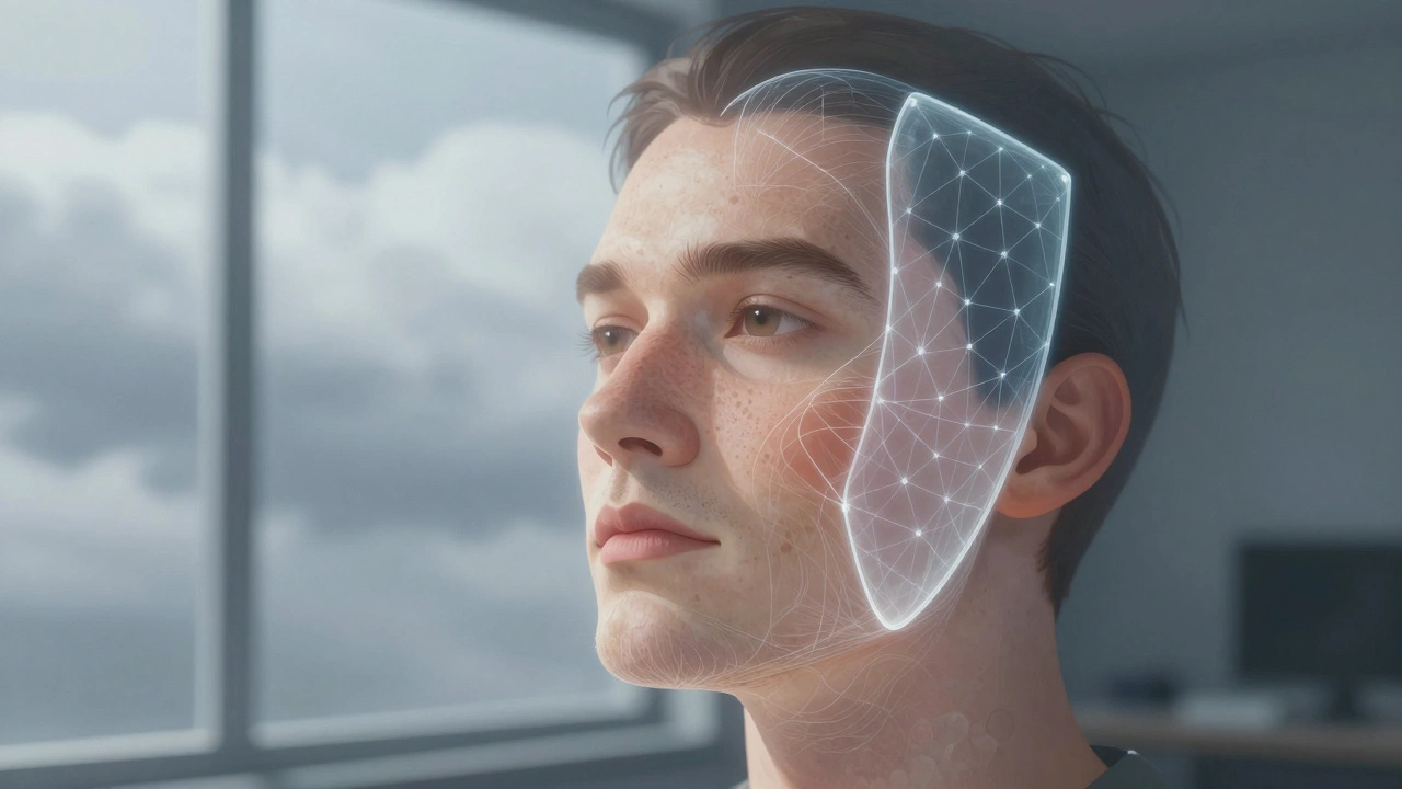 UV paprsky pronikají skrz oblaka a okno, kde SPF tvoří chránící vrstvu na kůži.