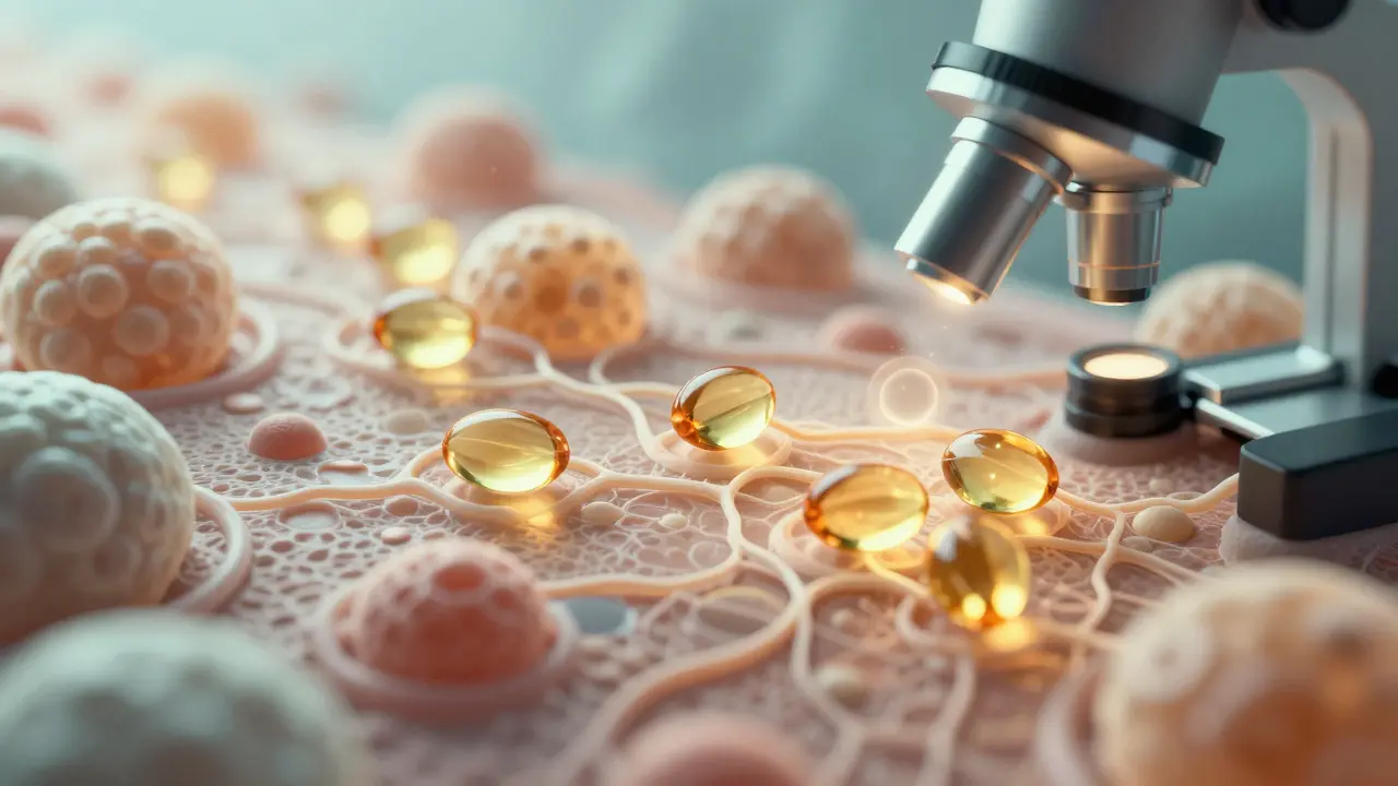 Mikroskopický pohled na regeneraci kůže pod vlivem retinolu.