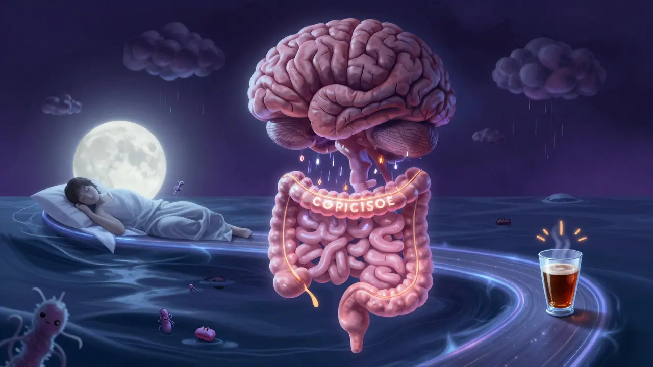 Propojení mozku a střeva s vlivem stresu a spánku na mikrobiom