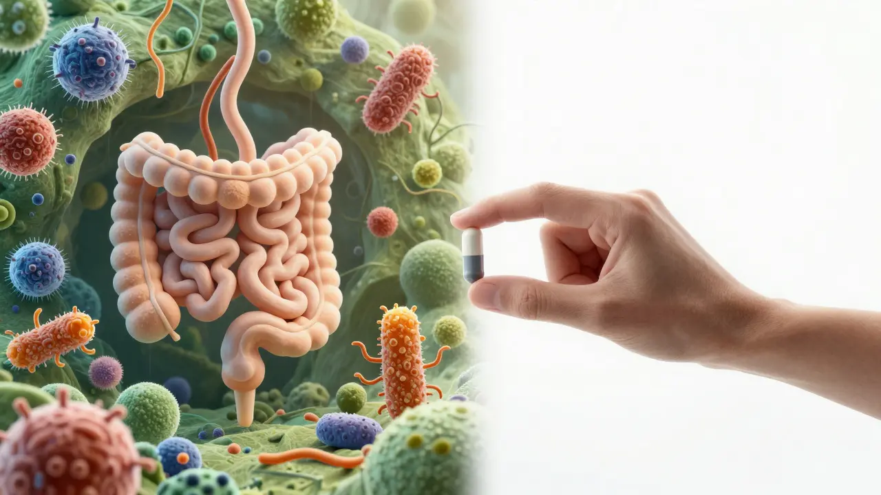 Koncept zdravého střevního mikrobiomu