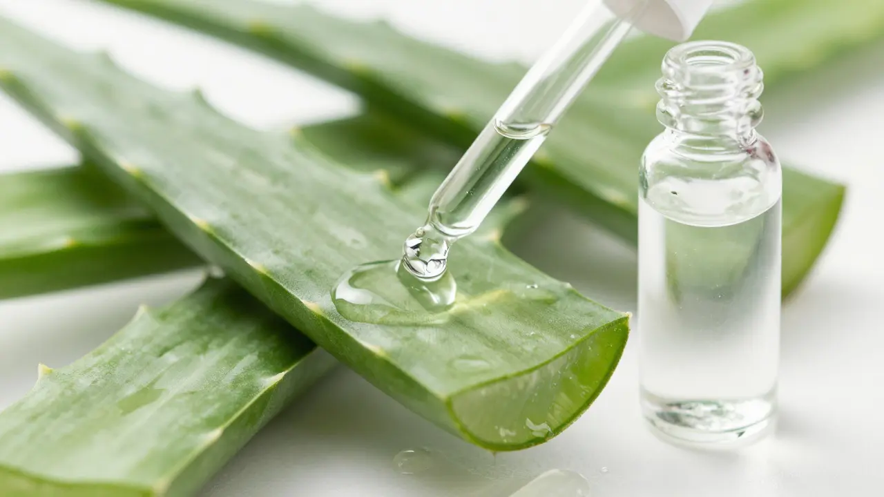 Čerstvý aloe vera gel a séra jako přírodní alternativy k hydrataci