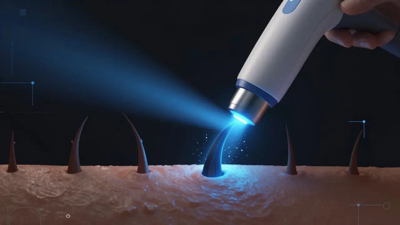 Abstraktní vizualizace laserové depilace