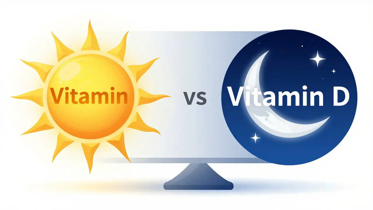 Ilustrace ukazující vztah mezi vitamínem D a spánkovým hormonem